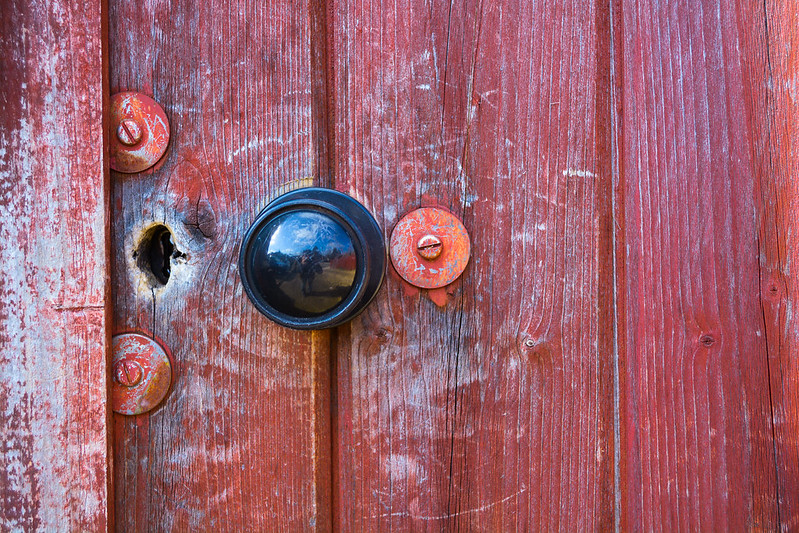 Red door handle